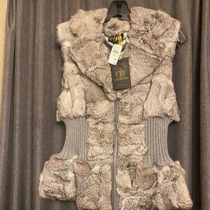 nka metrics knits fur collection vest